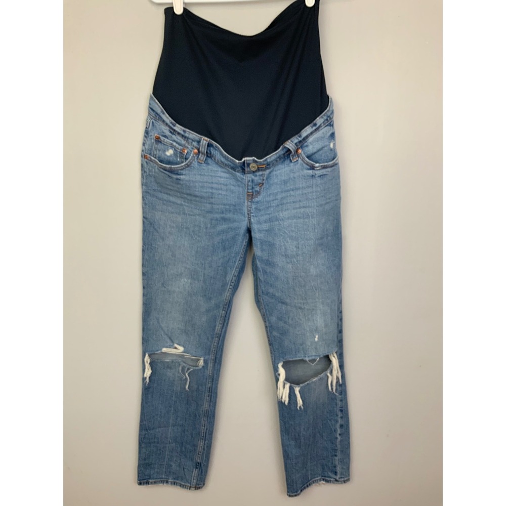 Abercrombie & Fitch Sz 27/4 The Ankle Straight Distressed Ripped Denm Blue Jeans